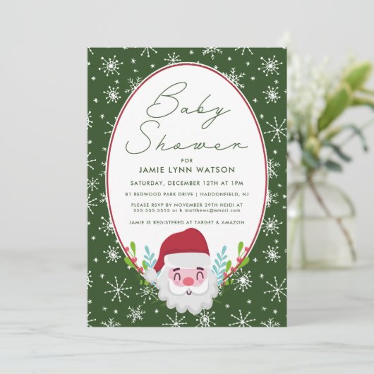 Invitation BABY SHOWER | Pattern de Snowflake (Debout devant)