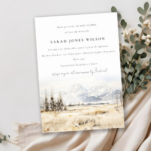 Invitation Baby-Shower paysage de Jackson Hole Wyoming