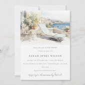 Invitation Baby shower paysager Curfu Greece Watercolor (Devant)