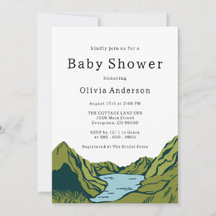 Invitation Baby shower paysager rustique Boho