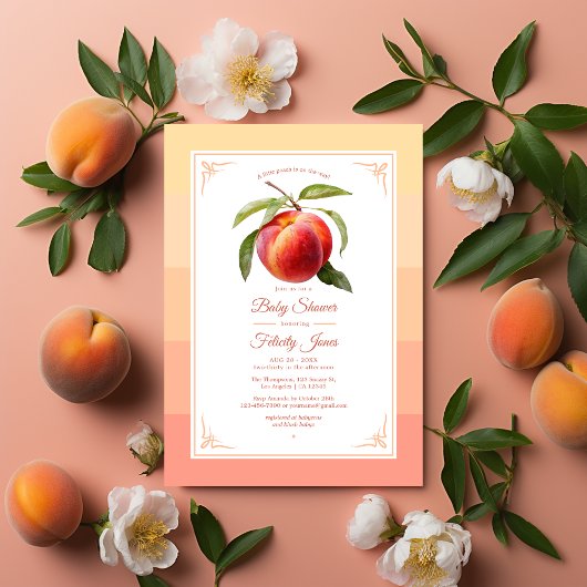 Invitation Baby shower Peach Fuzz