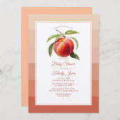 Invitation Baby shower Peach Fuzz (Devant / Derrière)