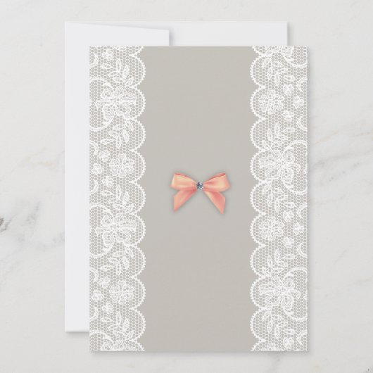 Invitation Baby shower Peach Parties scintillant Bow Twins Gi (Dos)