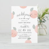 Invitation Baby shower Peaches & Crème Cute Kawaii (Debout devant)