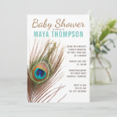 Invitation Baby shower Peacock (Debout devant)