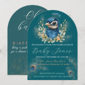 Invitation Baby shower Peacock (Devant / Derrière)
