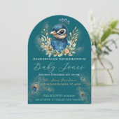 Invitation Baby shower Peacock (Debout devant)