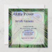 Invitation Baby shower Peacock Feathers (Dos)