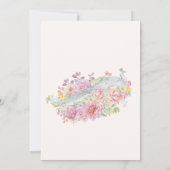 Invitation Baby shower Peacock Fleurs Roses (Dos)