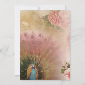 Invitation Baby shower Peacock moderne Arch Peony Flowers (Dos)