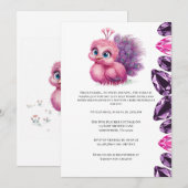 Invitation Baby shower Peacock pour bébé rose et pourpre (Devant / Derrière)