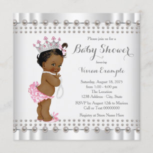 Invitation Baby shower Pearl de la princesse africaine améric