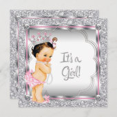 Invitation Baby shower Pearl Princess Rose (Devant / Derrière)