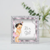 Invitation Baby shower Pearl Princess Rose (Debout devant)