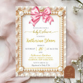 Invitation Baby shower Pearl Rose Bow