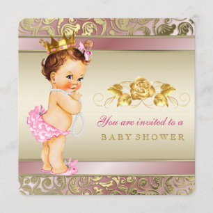 Invitation Baby shower Pearl rose et or