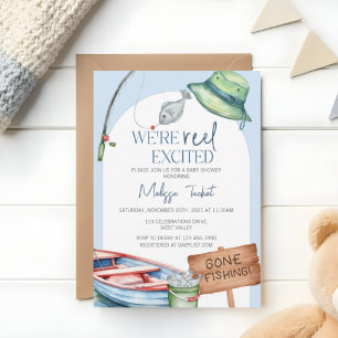 Invitation Baby shower pêche, Vraiment Excité