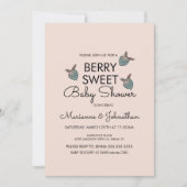 Invitation Baby shower peint à la main de fraises douces (Devant)