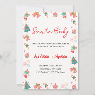 Invitation Baby shower père Noël