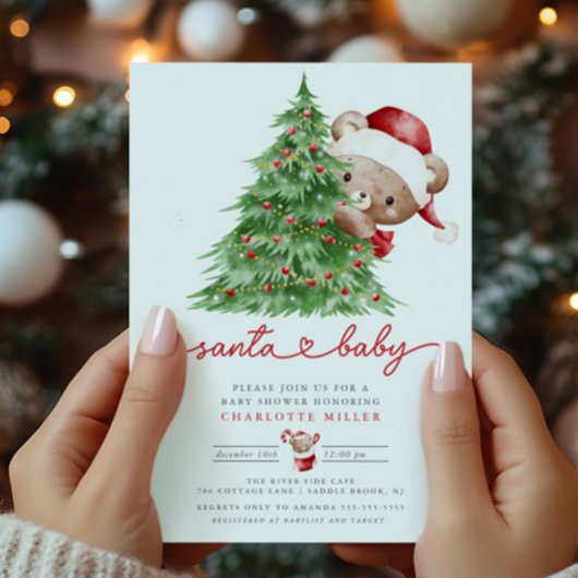 Invitation Baby shower père Noël