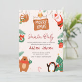 Invitation Baby shower Père Noël de Noël (Debout devant)