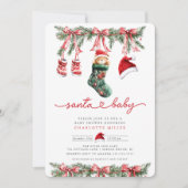 Invitation Baby shower père Noël Sweet Arrival (Devant)