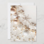 Invitation Baby shower Perles et flocons de neige (Dos)