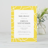 Baby shower personnalisé Abstrait Art moderne Jaun