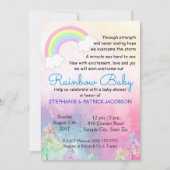Invitation Baby shower personnalisé arc-en-ciel léger RSVP (Devant)