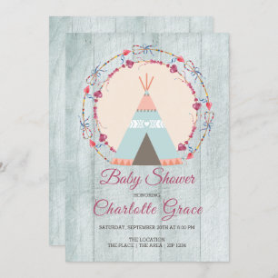 Invitation Baby shower personnalisé de la tribu Boho