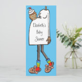 Invitation Baby shower personnalisé teint foncé (Debout devant)