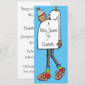 Invitation Baby shower personnalisé teint foncé (Devant / Derrière)