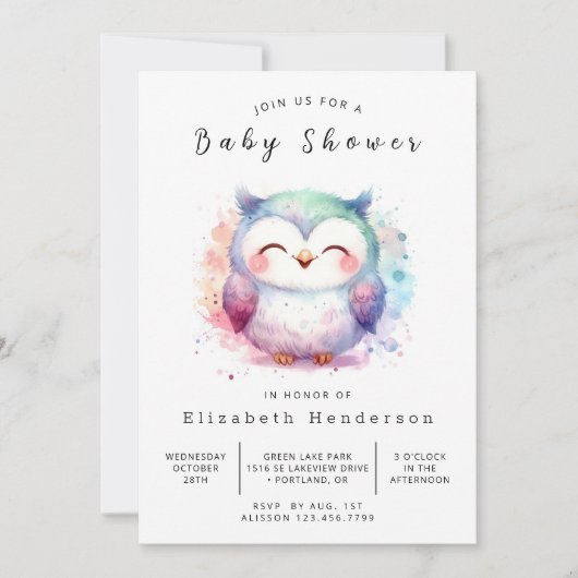 Invitation Baby shower personnalisé unique (Devant)