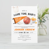 Invitation Baby shower personnel de basket-ball Slam Dunk (Debout devant)