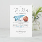 Invitation Baby shower personnel de basket-ball Slam Dunk (Debout devant)