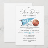Invitation Baby shower personnel de basket-ball Slam Dunk (Devant / Derrière)