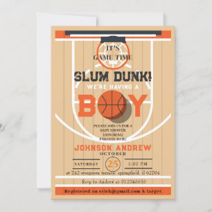 Invitation Baby shower personnel de basket-ball Slumdunk