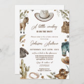 Invitation Baby shower personnel Western CowBoy (Devant / Derrière)