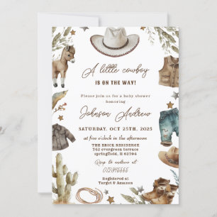 Invitation Baby shower personnel Western CowBoy