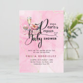 Invitation Baby shower Petals Pearls Prosecco (Debout devant)