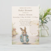 Invitation Baby shower Peter Rabbit (Debout devant)
