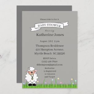 Invitation Baby shower petit agneau