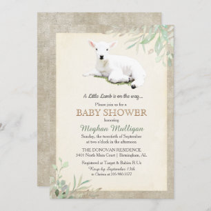 Invitation Baby shower petit agneau