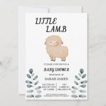 Invitation Baby shower petit agneau
