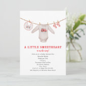 Invitation Baby shower petit amour Valentine Garçon (Debout devant)