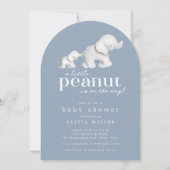 Invitation Baby shower petit arachide éléphant (Devant)