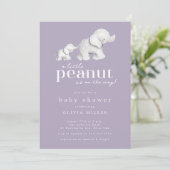 Invitation Baby shower petit arachide éléphant (Debout devant)