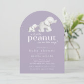 Invitation Baby shower petit arachide éléphant (Debout devant)