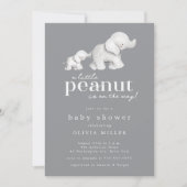 Invitation Baby shower petit arachide éléphant (Devant)