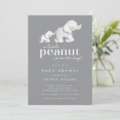 Invitation Baby shower petit arachide éléphant (Debout devant)